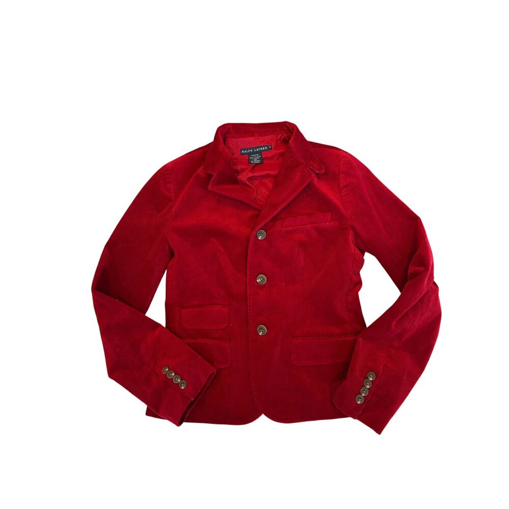 Ralph Lauren red corduroy blazer 100% cotton sz 6/ M - riding/ equestrian jacket - Picture 4 of 10